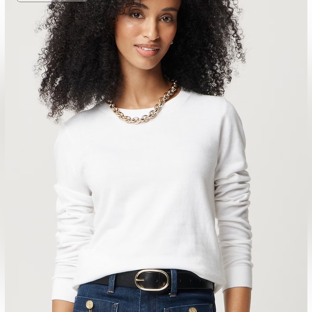 J.Crew Teddy Preppy Cotton White Knit Top Size XS NWT